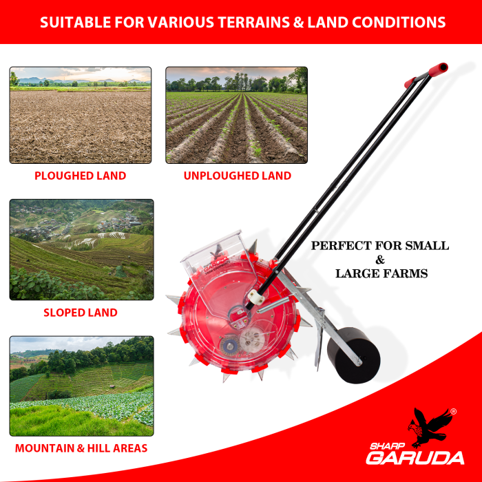Manual Row Seeder Seed Planter with Adjustable Spacing